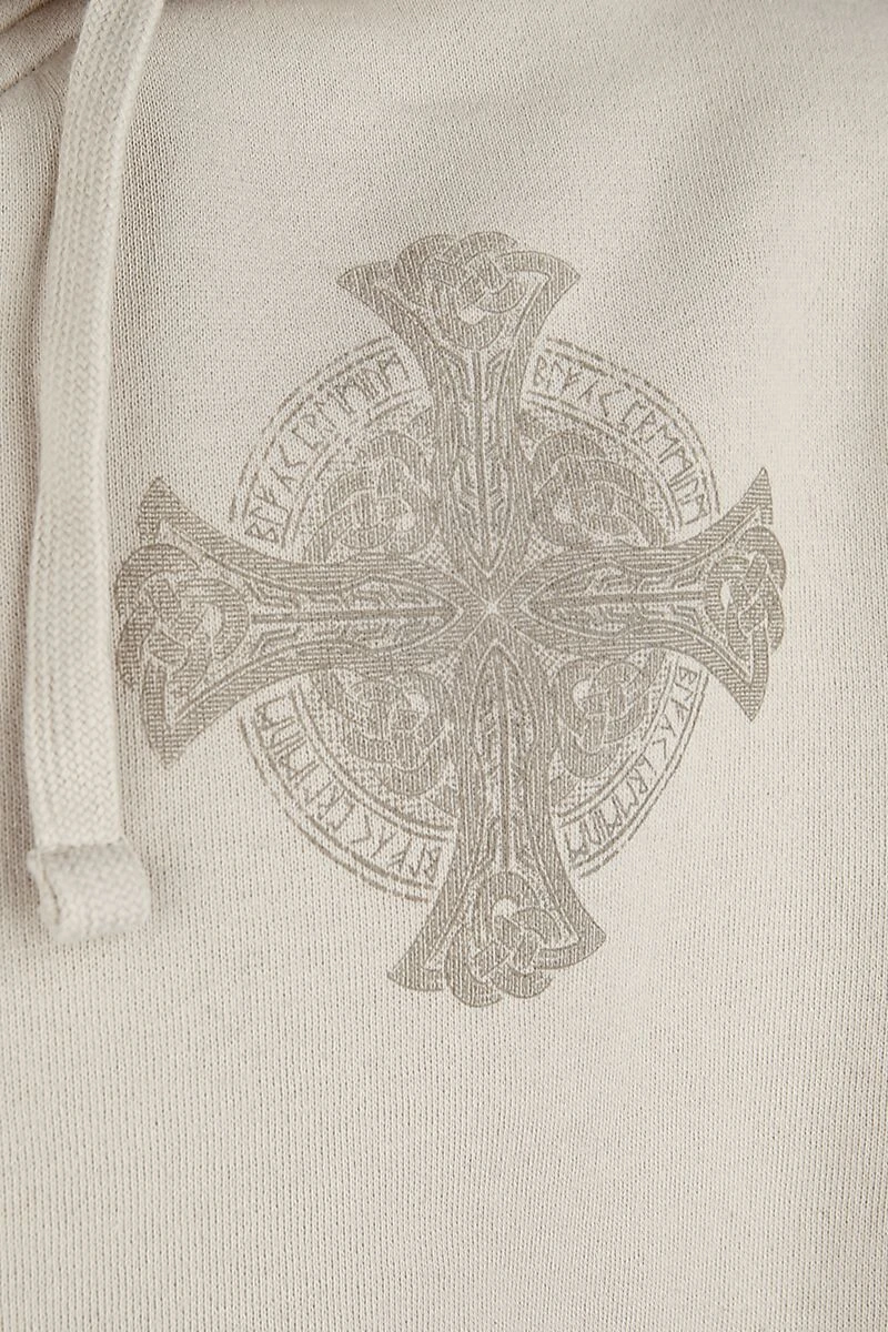 "Beige Hooded Jacket With Celtic-Style Print" Hooded Zip Beige By Black Premium By EMP 6 "Beige Hooded Jacket With Celtic-Style Print" Hooded Zip Beige By Black Premium By EMP - Image 4