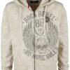 "Beige Hooded Jacket With Prints" Hooded Zip Beige By Rock Rebel By EMP 2 "Beige Hooded Jacket With Prints" Hooded Zip Beige By Rock Rebel By EMP -Men Fashion Clothing Store 485542a