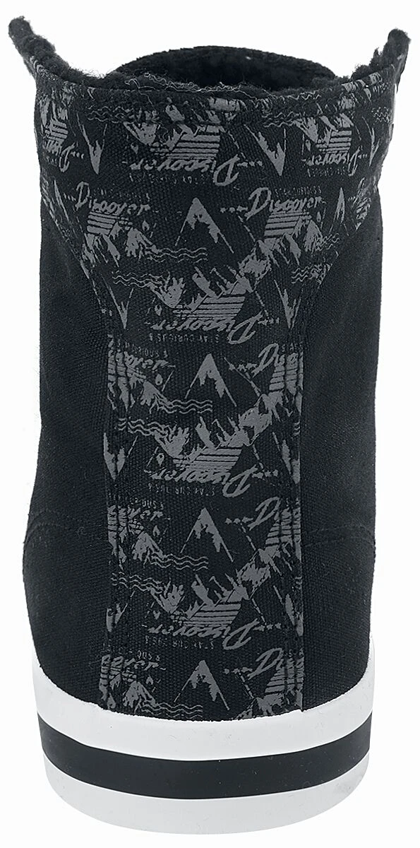 "Black Lined Sneakers With Print Details" Sneakers High Black By RED By EMP 4 "Black Lined Sneakers With Print Details" Sneakers High Black By RED By EMP - Image 2