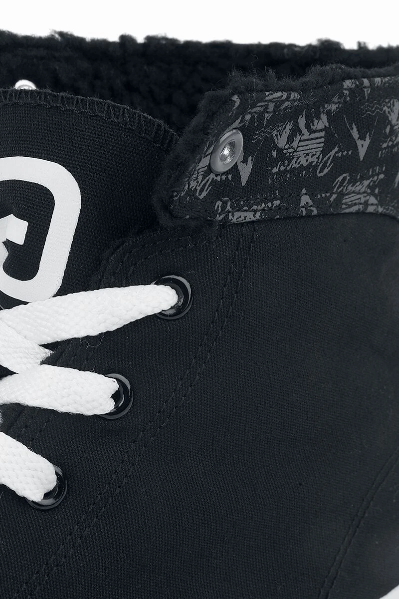 "Black Lined Sneakers With Print Details" Sneakers High Black By RED By EMP 8 "Black Lined Sneakers With Print Details" Sneakers High Black By RED By EMP - Image 6