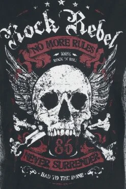 "Black T-shirt With Front Print And Wash" T-Shirt Black By Rock Rebel By EMP -Men Fashion Clothing Store 485834d