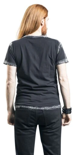 "Black T-shirt With Front Print And Wash" T-Shirt Black By Rock Rebel By EMP -Men Fashion Clothing Store 485834wb