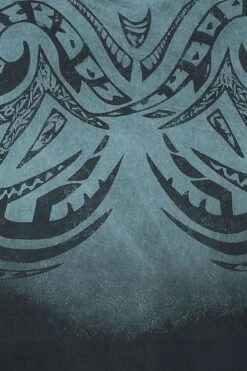 "Waves Tattoo" T-Shirt Turquoise By Outer Vision -Men Fashion Clothing Store 486876d