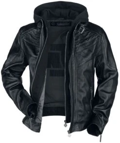 "Logo" Leather Jacket Black By Rammstein -Men Fashion Clothing Store 487816c