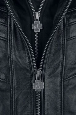 "Logo" Leather Jacket Black By Rammstein -Men Fashion Clothing Store 487816d