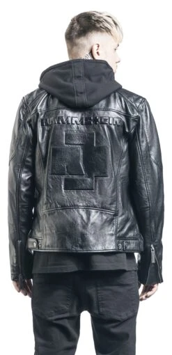 "Logo" Leather Jacket Black By Rammstein -Men Fashion Clothing Store 487816wb