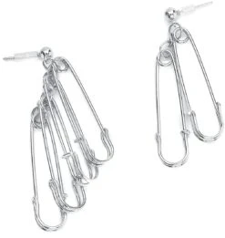 "Safety Pin" Earring Silver-coloured By Black Premium By EMP