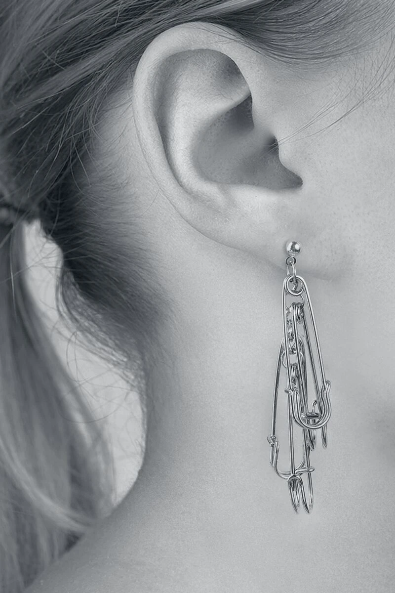 "Safety Pin" Earring Silver-coloured By Black Premium By EMP 5 "Safety Pin" Earring Silver-coloured By Black Premium By EMP - Image 3