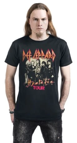 "Hysteria Tour" T-Shirt Black By Def Leppard -Men Fashion Clothing Store 491094wa