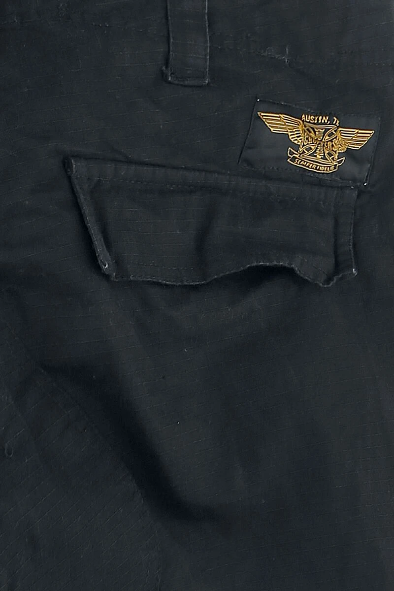 "Caine Ripstop Cargo Trousers" Cargo Trousers Black By West Coast Choppers 6 "Caine Ripstop Cargo Trousers" Cargo Trousers Black By West Coast Choppers - Image 4