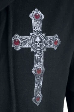 "Gothicana X Anne Stokes - Black Long-Sleeve Shirt With Print And Lacing" Long-sleeve Shirt Black By Gothicana By EMP -Men Fashion Clothing Store 493724d