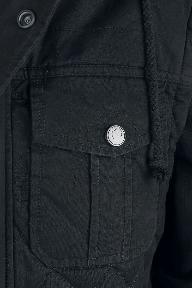 "Black Jacket With Quilting And Red Detail" Between-seasons Jacket Black By Black Premium By EMP 7 "Black Jacket With Quilting And Red Detail" Between-seasons Jacket Black By Black Premium By EMP - Image 5