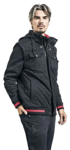 "Black Jacket With Quilting And Red Detail" Between-seasons Jacket Black By Black Premium By EMP 14 "Black Jacket With Quilting And Red Detail" Between-seasons Jacket Black By Black Premium By EMP -Men Fashion Clothing Store 493839wa