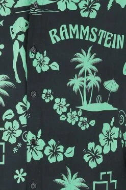 "Mein Land" Short-sleeved Shirt Black-green By Rammstein -Men Fashion Clothing Store 494070d