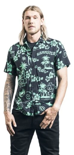 "Mein Land" Short-sleeved Shirt Black-green By Rammstein -Men Fashion Clothing Store 494070wa