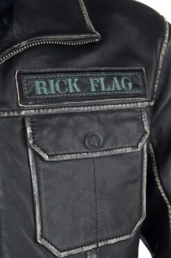 "2 - Rick Flag" Leather Jacket Black By Suicide Squad 14 "2 - Rick Flag" Leather Jacket Black By Suicide Squad -Men Fashion Clothing Store 495728d