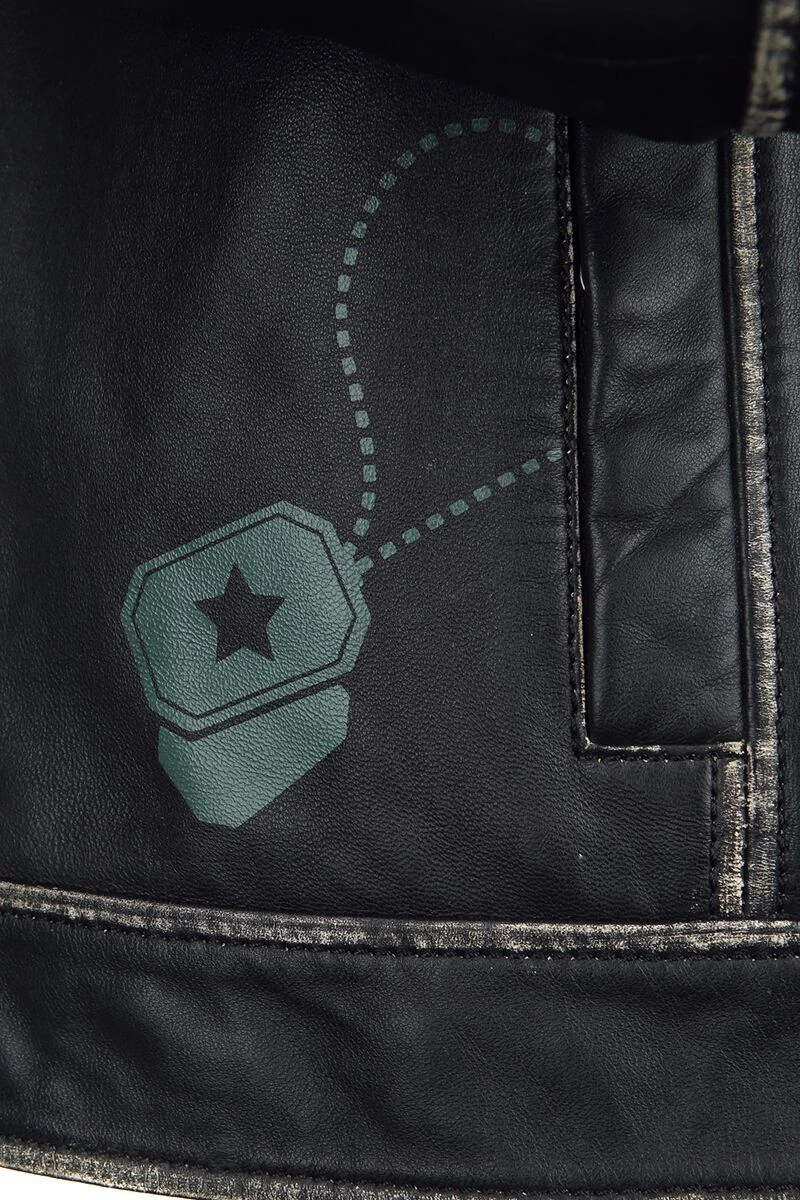 "2 - Rick Flag" Leather Jacket Black By Suicide Squad 7 "2 - Rick Flag" Leather Jacket Black By Suicide Squad - Image 5