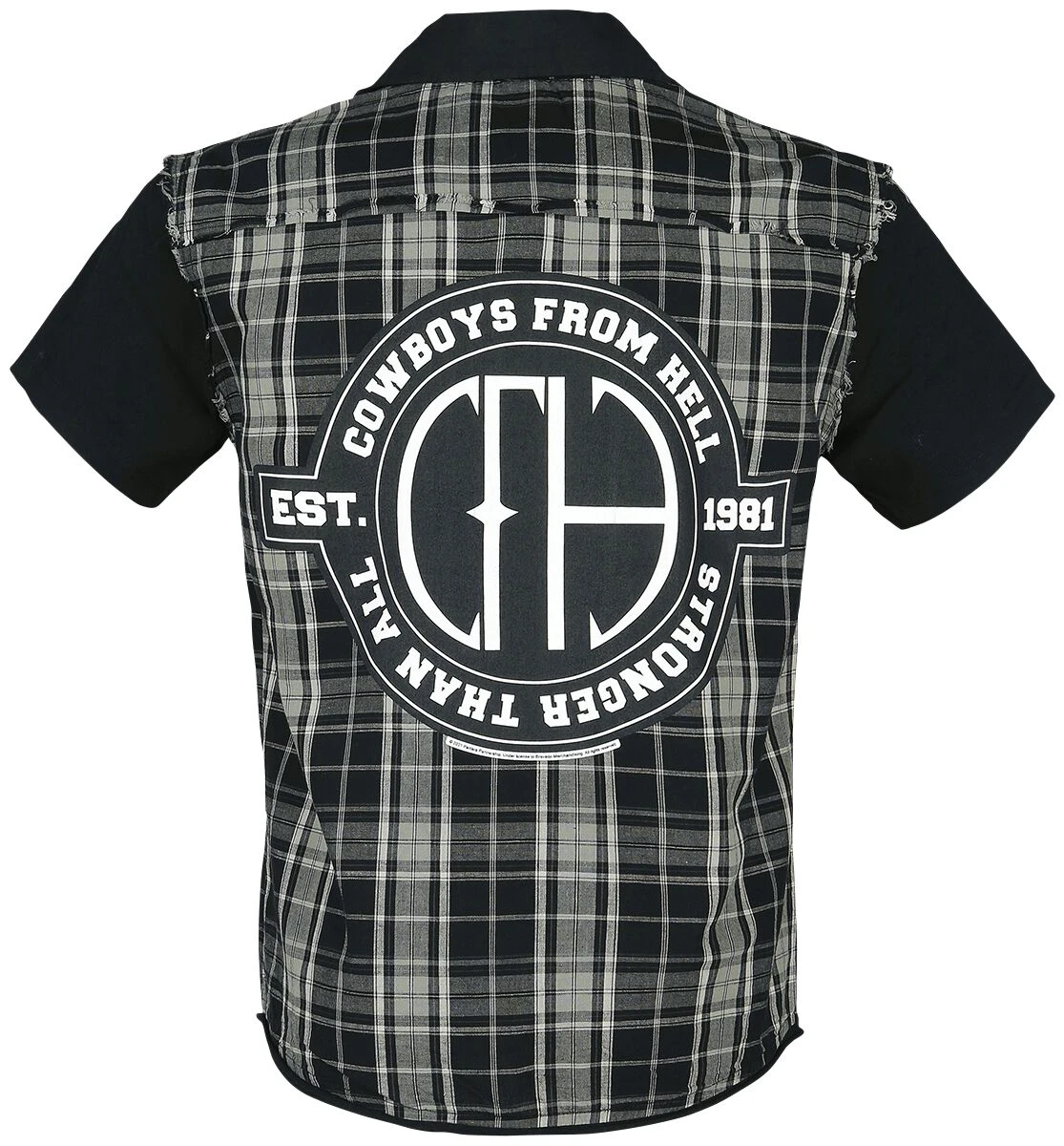 "Cowboys From Hell" Short-sleeved Shirt Black-grey By Pantera 4 "Cowboys From Hell" Short-sleeved Shirt Black-grey By Pantera - Image 2