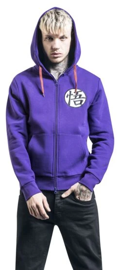 "Goku" Hooded Zip Lilac By Dragon Ball -Men Fashion Clothing Store 498659wa