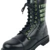 "Pickle Rick" Laced Boots Black By Rick And Morty -Men Fashion Clothing Store 499499a