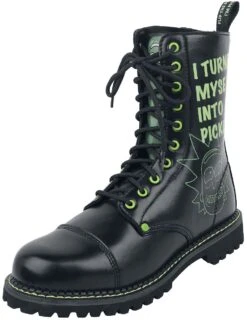 "Pickle Rick" Laced Boots Black By Rick And Morty