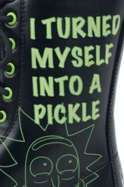 "Pickle Rick" Laced Boots Black By Rick And Morty -Men Fashion Clothing Store 499499d