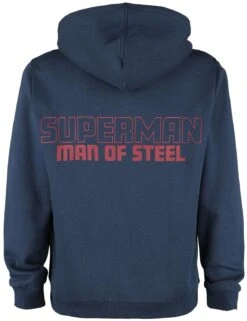 "Man Of Steel" Hooded Zip Dark Blue By Superman -Men Fashion Clothing Store 499581b