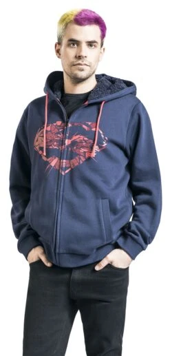 "Man Of Steel" Hooded Zip Dark Blue By Superman -Men Fashion Clothing Store 499581wa