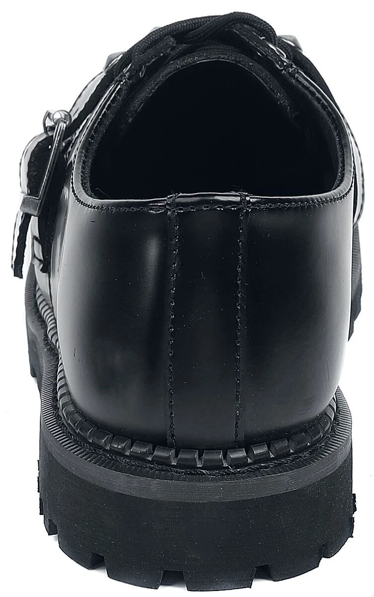 "Black Lace-Up Shoes With Studded Buckles" Lace-up Shoe Black By Gothicana By EMP 4 "Black Lace-Up Shoes With Studded Buckles" Lace-up Shoe Black By Gothicana By EMP - Image 2