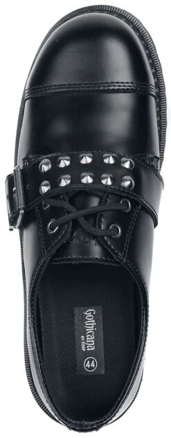 "Black Lace-Up Shoes With Studded Buckles" Lace-up Shoe Black By Gothicana By EMP 12 "Black Lace-Up Shoes With Studded Buckles" Lace-up Shoe Black By Gothicana By EMP -Men Fashion Clothing Store 499953a4