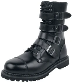 "Black Boots With Lacing And Buckles" Boot Black By Gothicana By EMP