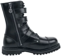 "Black Boots With Lacing And Buckles" Boot Black By Gothicana By EMP 10 "Black Boots With Lacing And Buckles" Boot Black By Gothicana By EMP -Men Fashion Clothing Store 499956a3