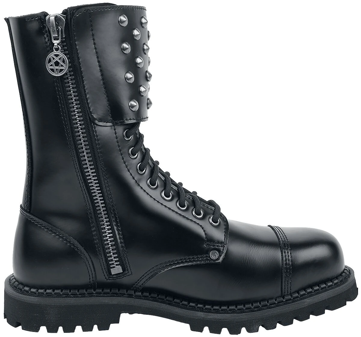 "Black Boots With Studded Buckles" Boot Black By Gothicana By EMP 5 "Black Boots With Studded Buckles" Boot Black By Gothicana By EMP - Image 3