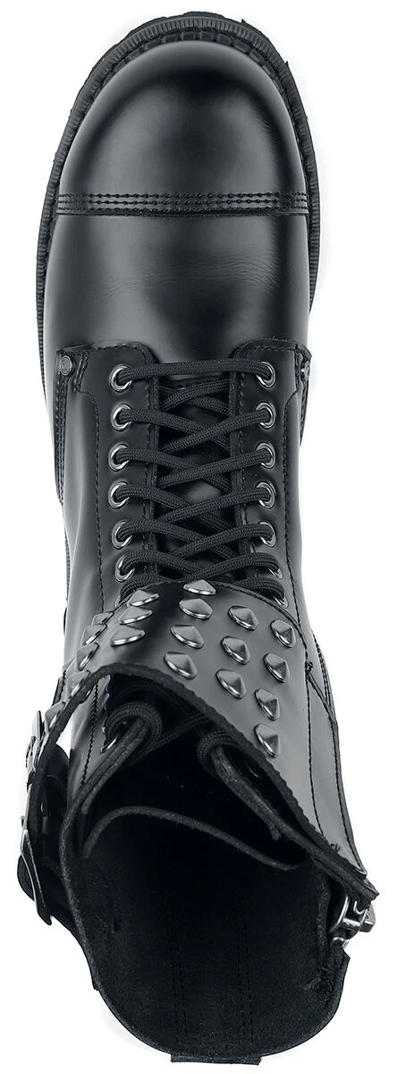 "Black Boots With Studded Buckles" Boot Black By Gothicana By EMP 6 "Black Boots With Studded Buckles" Boot Black By Gothicana By EMP - Image 4