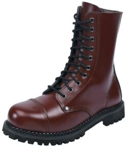 "Dark Red Lace-Up Boots" Boot Dark Red By Black Premium By EMP