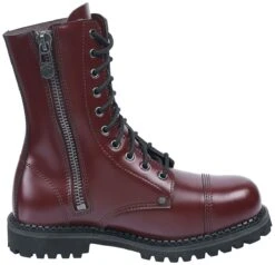 "Dark Red Lace-Up Boots" Boot Dark Red By Black Premium By EMP -Men Fashion Clothing Store 502989a3