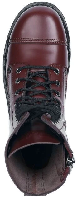 "Dark Red Lace-Up Boots" Boot Dark Red By Black Premium By EMP -Men Fashion Clothing Store 502989a4