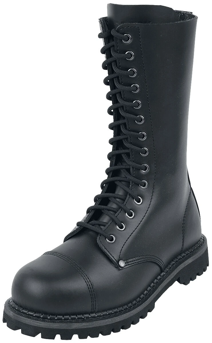"Black 14 Hole Lace-Up Boots" Boot Black By Black Premium By EMP 3 "Black 14 Hole Lace-Up Boots" Boot Black By Black Premium By EMP
