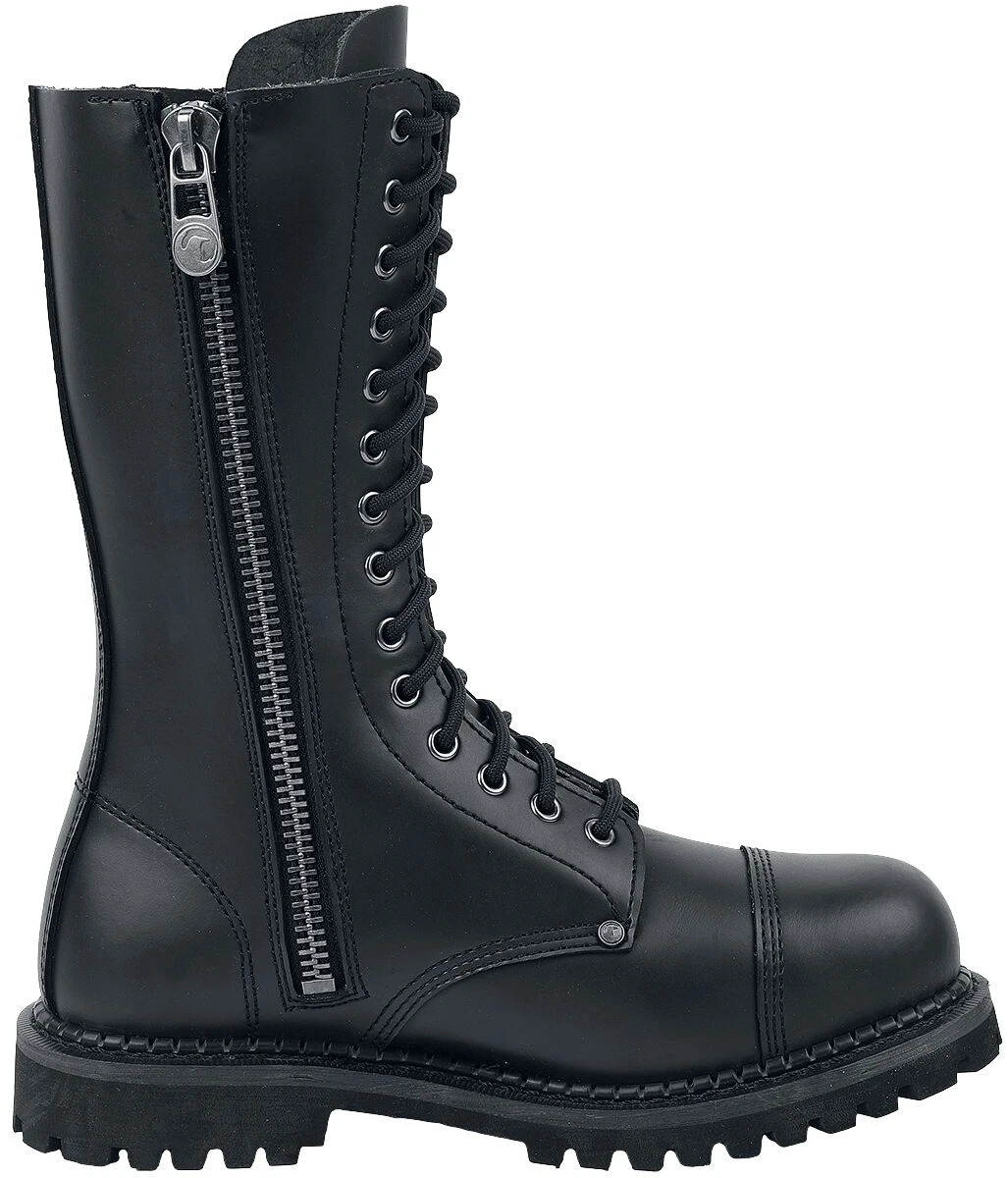 "Black 14 Hole Lace-Up Boots" Boot Black By Black Premium By EMP 5 "Black 14 Hole Lace-Up Boots" Boot Black By Black Premium By EMP - Image 3
