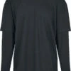 "Oversized Shaped Double Layer LS Tee" Long-sleeve Shirt Black-black By Urban Classics 1 "Oversized Shaped Double Layer LS Tee" Long-sleeve Shirt Black-black By Urban Classics -Men Fashion Clothing Store 504876a