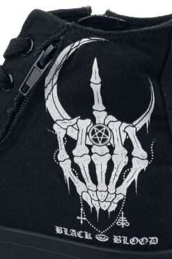 "Sneakers With Skeleton Hand" Sneakers High Black By Black Blood By Gothicana 16 "Sneakers With Skeleton Hand" Sneakers High Black By Black Blood By Gothicana -Men Fashion Clothing Store 504905d
