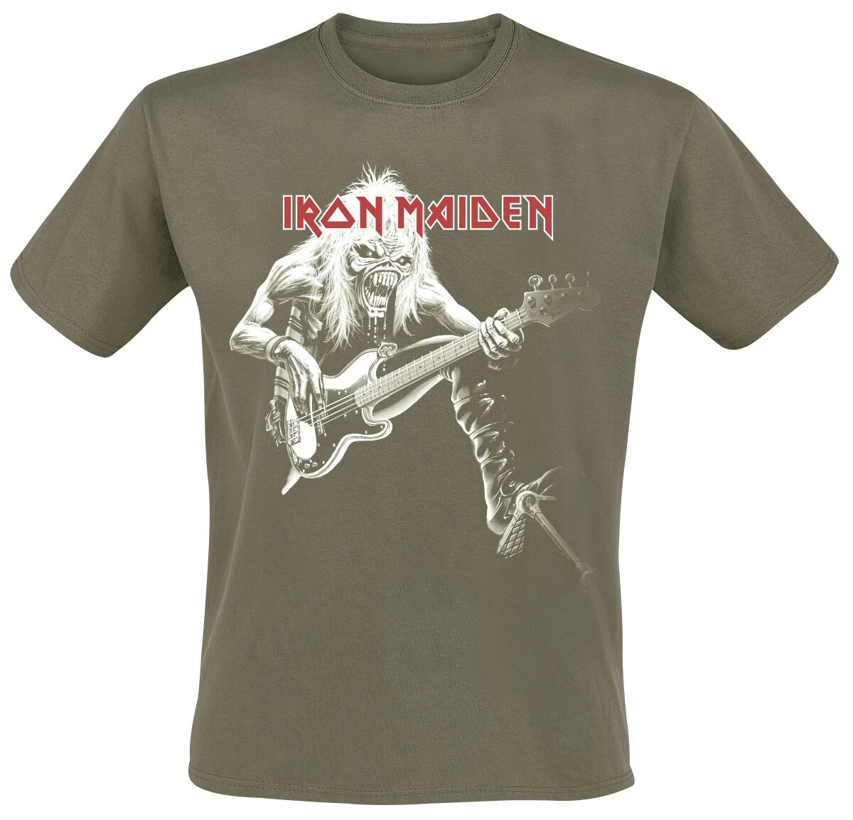 "Eddie Bass" T-Shirt Green By Iron Maiden 3 "Eddie Bass" T-Shirt Green By Iron Maiden