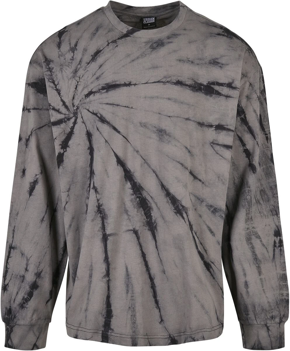 "Boxy Tye Dye LS" Long-sleeve Shirt Black-grey By Urban Classics 3 "Boxy Tye Dye LS" Long-sleeve Shirt Black-grey By Urban Classics