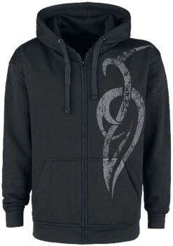 "Stone Flames" Hooded Zip Black By Outer Vision