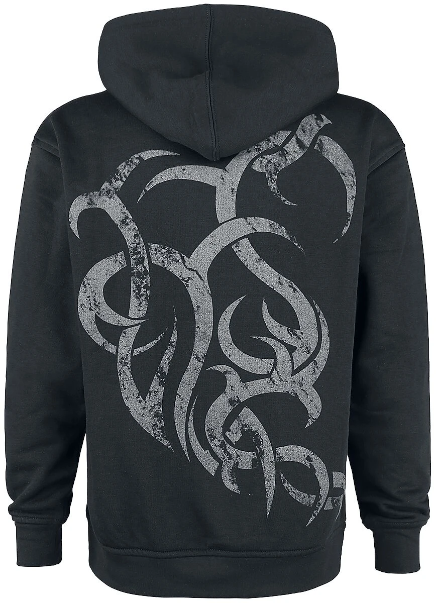 "Stone Flames" Hooded Zip Black By Outer Vision 4 "Stone Flames" Hooded Zip Black By Outer Vision - Image 2