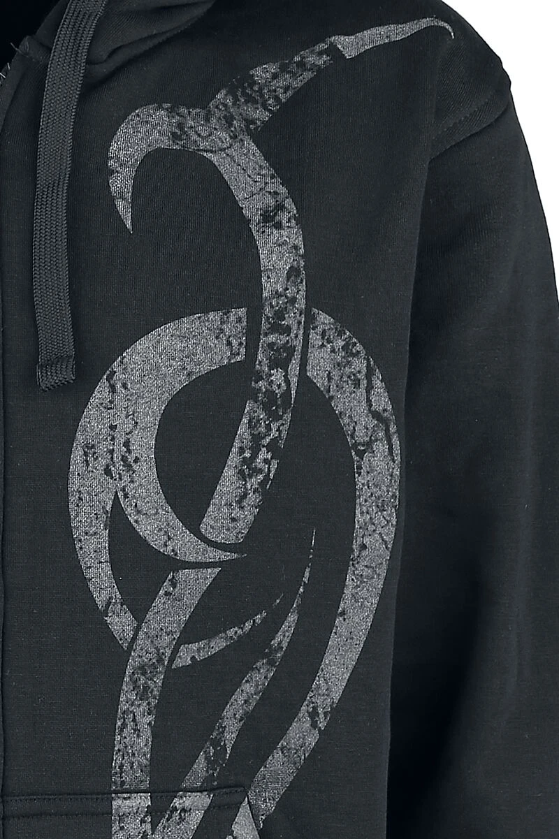 "Stone Flames" Hooded Zip Black By Outer Vision 5 "Stone Flames" Hooded Zip Black By Outer Vision - Image 3