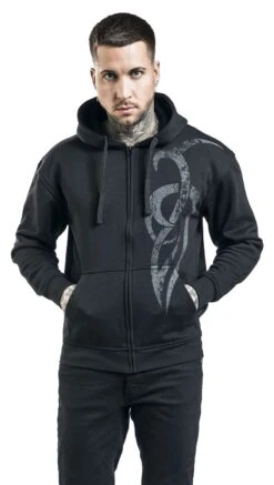 "Stone Flames" Hooded Zip Black By Outer Vision 10 "Stone Flames" Hooded Zip Black By Outer Vision -Men Fashion Clothing Store 506936wa