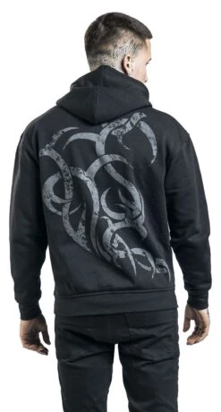 "Stone Flames" Hooded Zip Black By Outer Vision 11 "Stone Flames" Hooded Zip Black By Outer Vision -Men Fashion Clothing Store 506936wb
