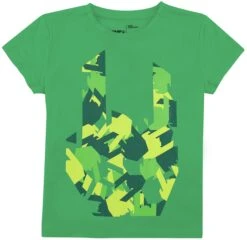 "Kids’ T-shirt With Camouflage Rock Hand" T-Shirt Green By EMP Stage Collection