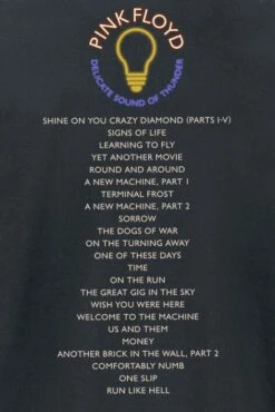 "Delicate Sound Of Thunder Stage" T-Shirt Black By Pink Floyd -Men Fashion Clothing Store 507790d